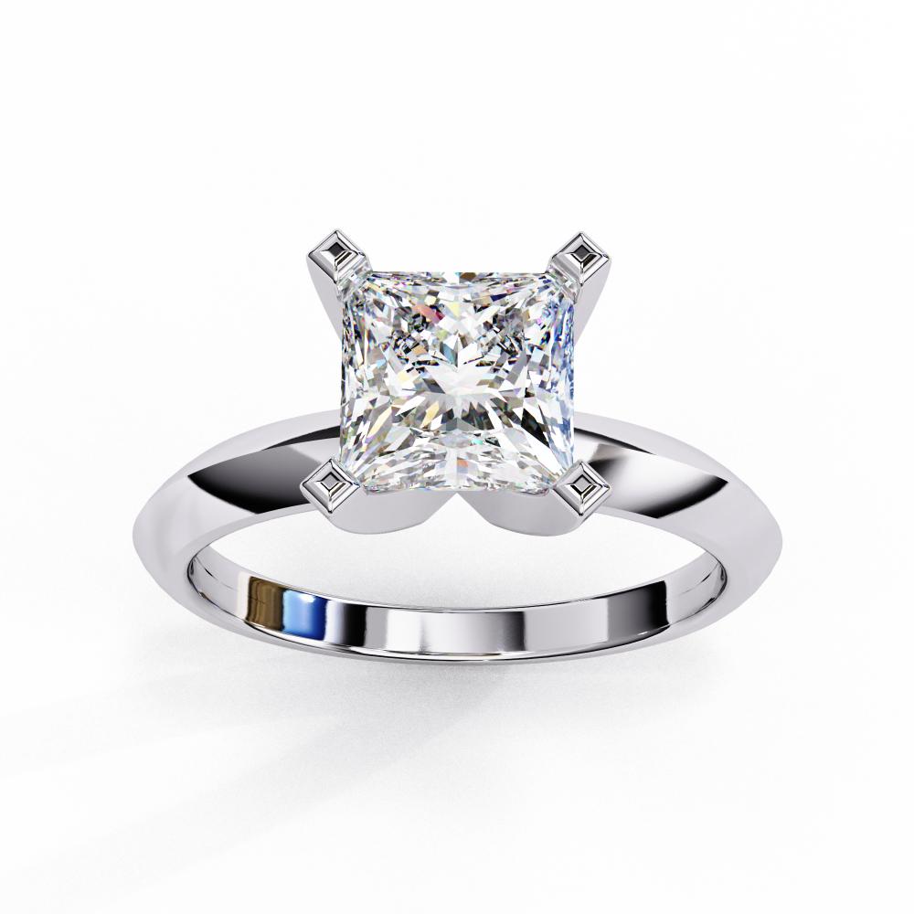 The Reyna Princess Solitaire Peg Head Prong Engagement Ring