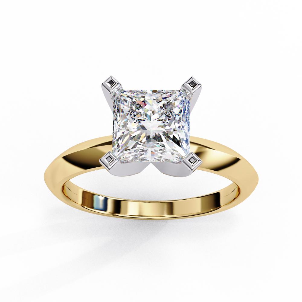 The Reyna Princess Solitaire Peg Head Prong Engagement Ring