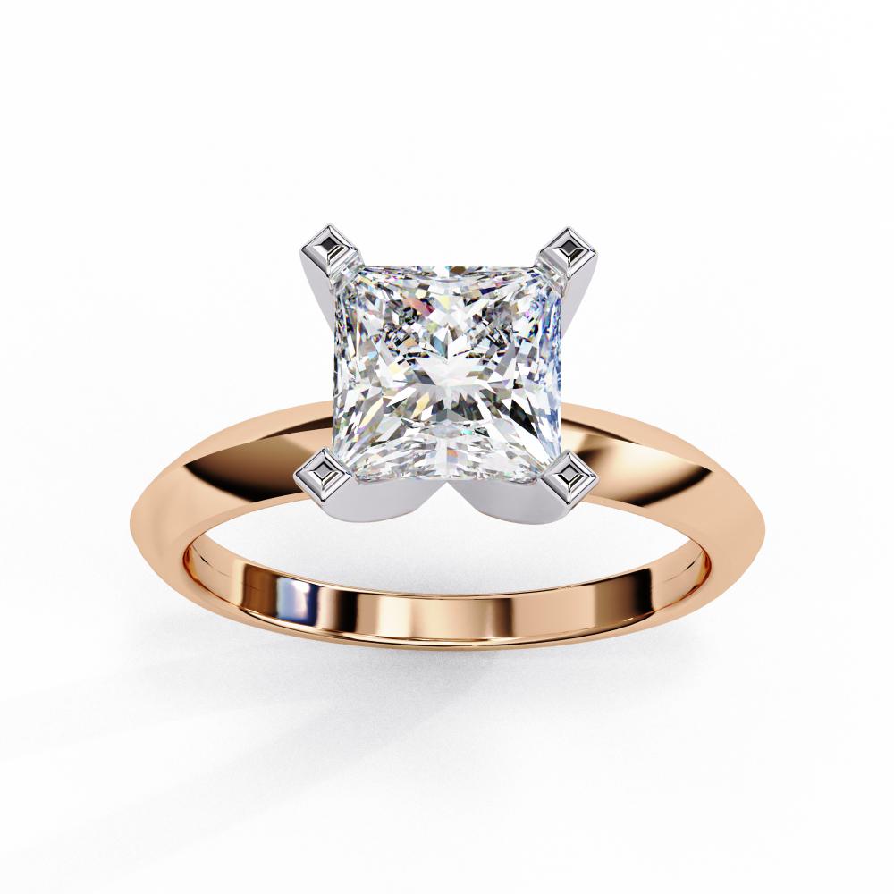 The Reyna Princess Solitaire Peg Head Prong Engagement Ring