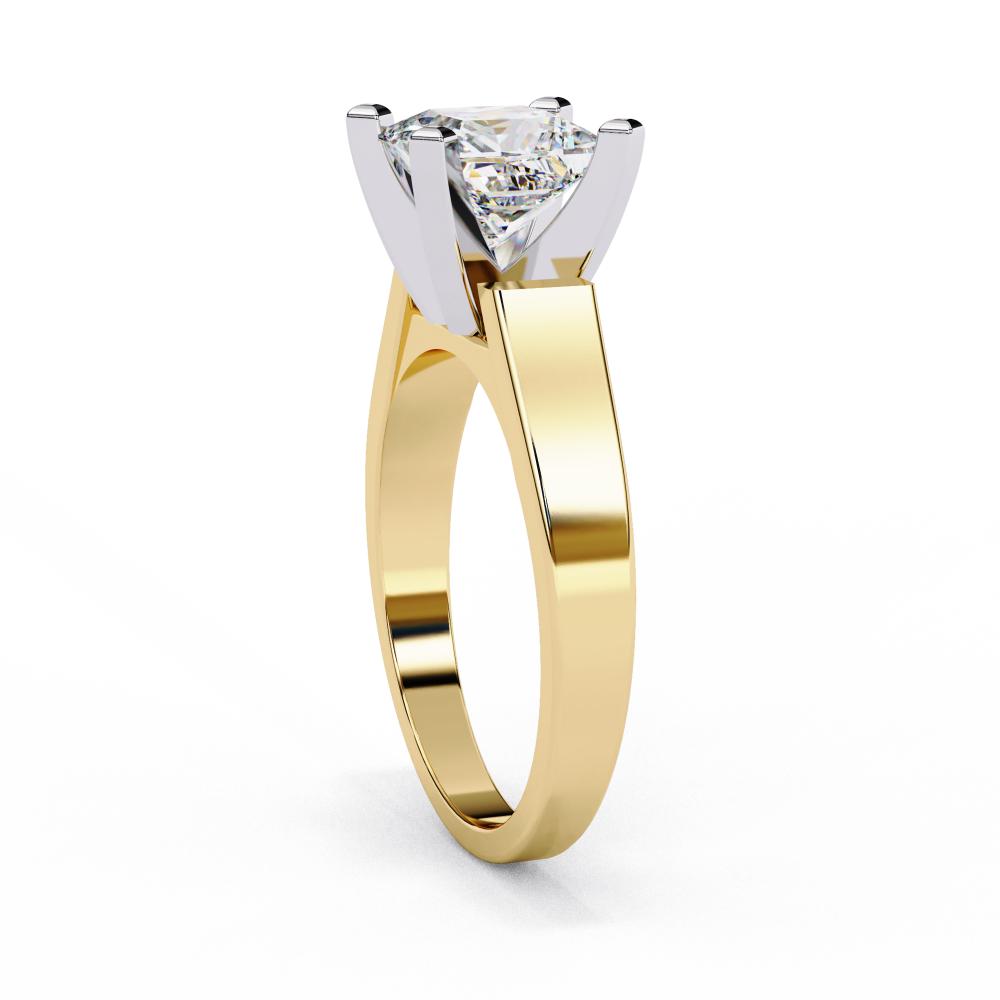 The Luna Princess Solitaire with Tapered Engagement Ring