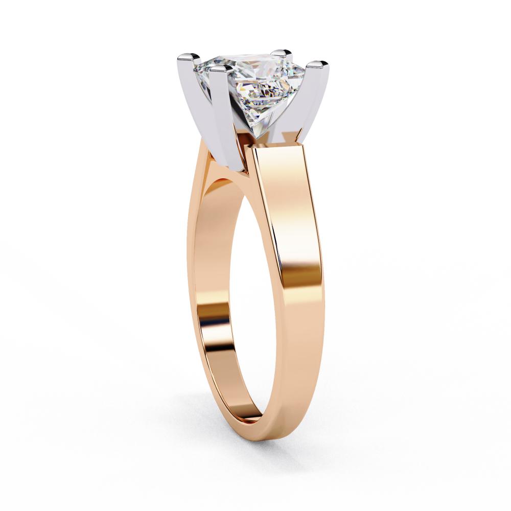 The Luna Princess Solitaire with Tapered Engagement Ring