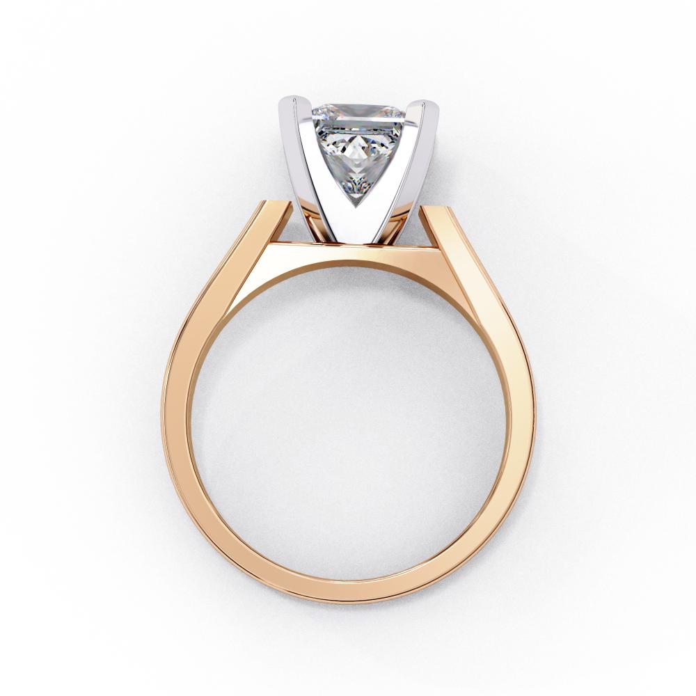 The Luna Princess Solitaire with Tapered Engagement Ring