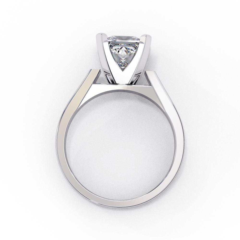 The Luna Princess Solitaire with Tapered Engagement Ring