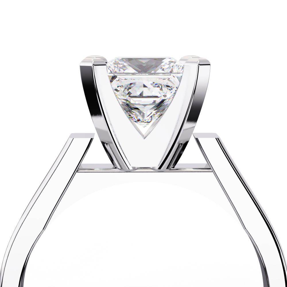 The Luna Princess Solitaire with Tapered Engagement Ring