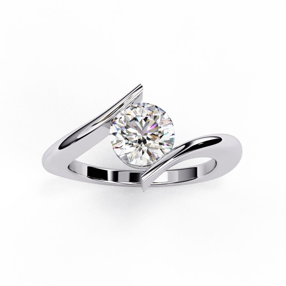 The Charity Round Solitaire Bypass Engagement Ring