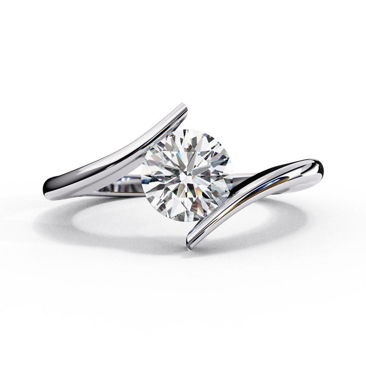 The Charity Round Solitaire Bypass Engagement Ring