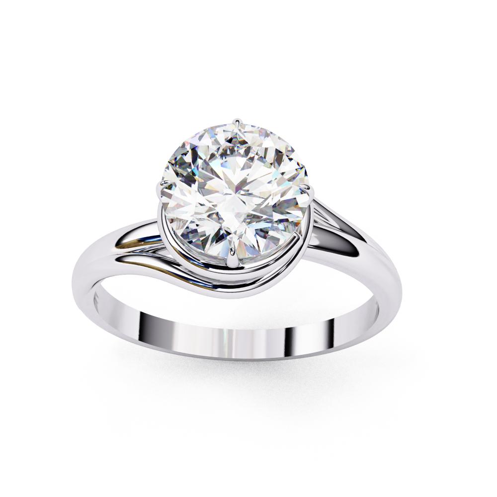 The Carly Round Solitaire Wave Style Engagement Ring