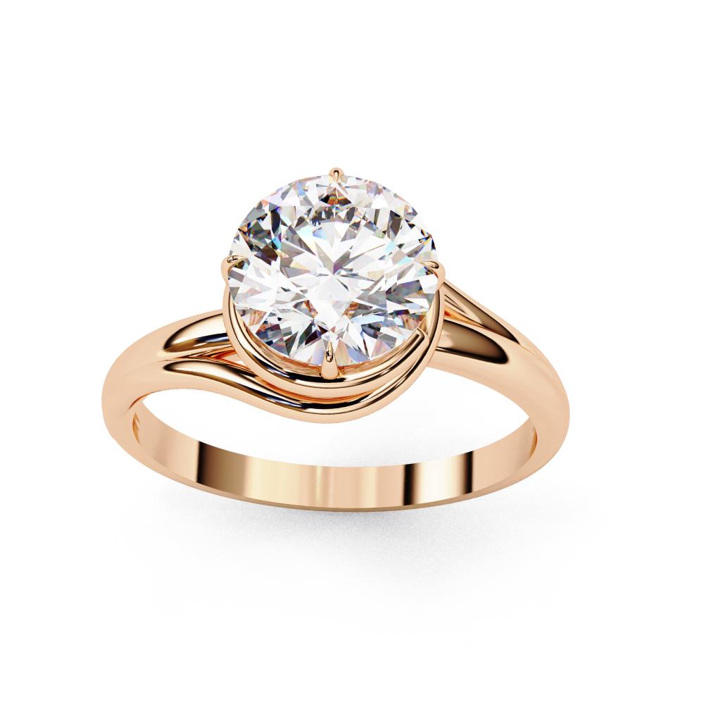 The Carly Round Solitaire Wave Style Engagement Ring