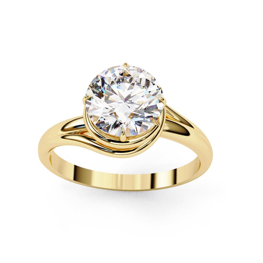 The Carly Round Solitaire Wave Style Engagement Ring