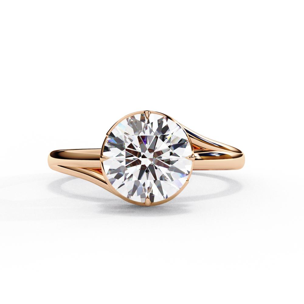 The Carly Round Solitaire Wave Style Engagement Ring