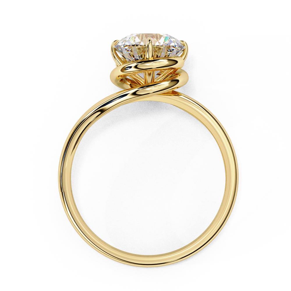 The Carly Round Solitaire Wave Style Engagement Ring