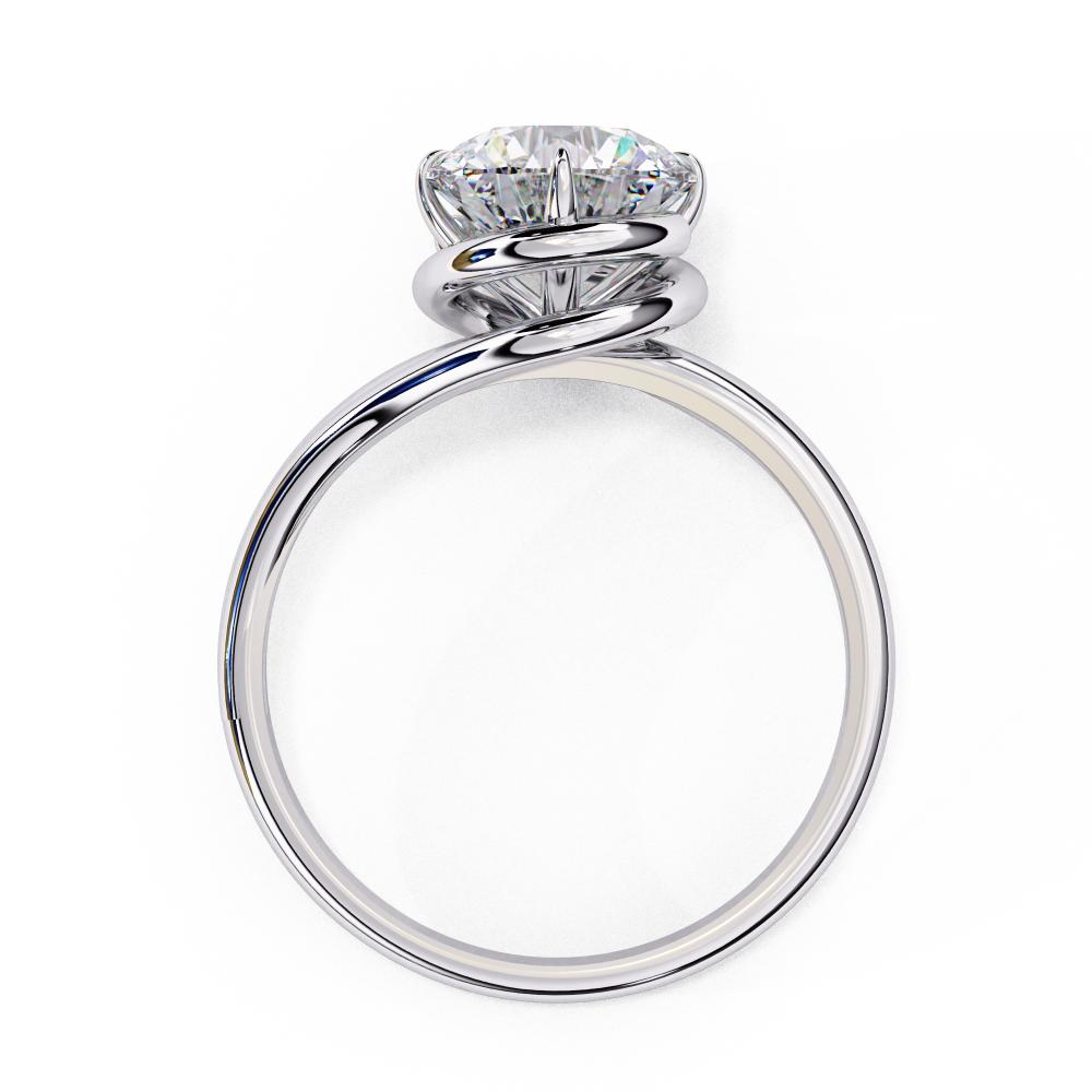 The Carly Round Solitaire Wave Style Engagement Ring