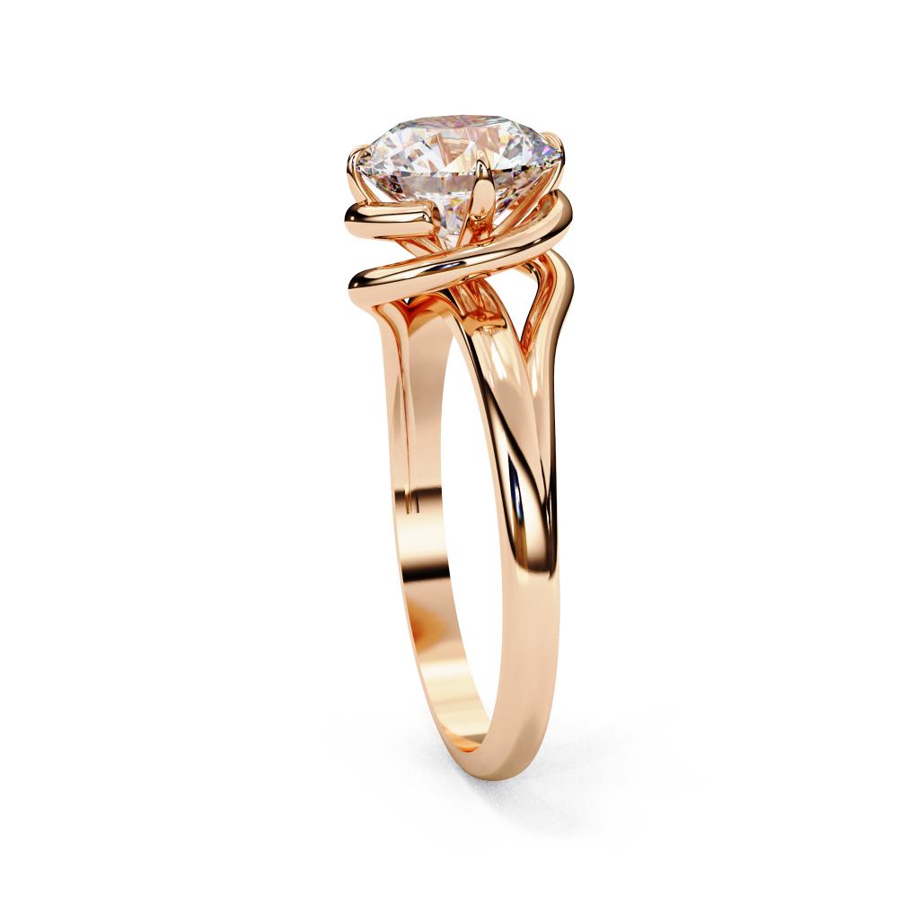 The Carly Round Solitaire Wave Style Engagement Ring