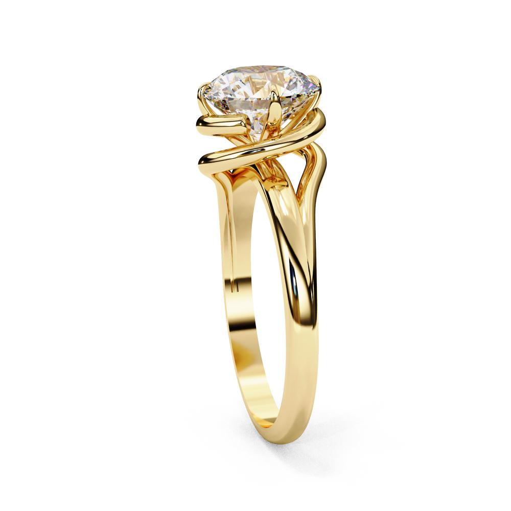 The Carly Round Solitaire Wave Style Engagement Ring