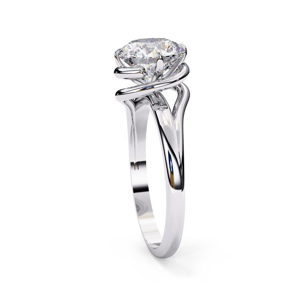 The Carly Round Solitaire Wave Style Engagement Ring