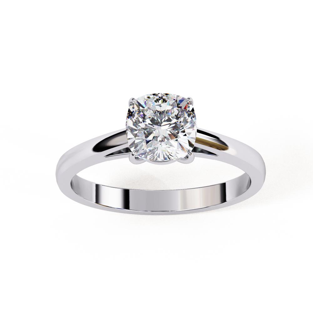 The Amy Cushion Solitaire Cathedral Engagement Ring
