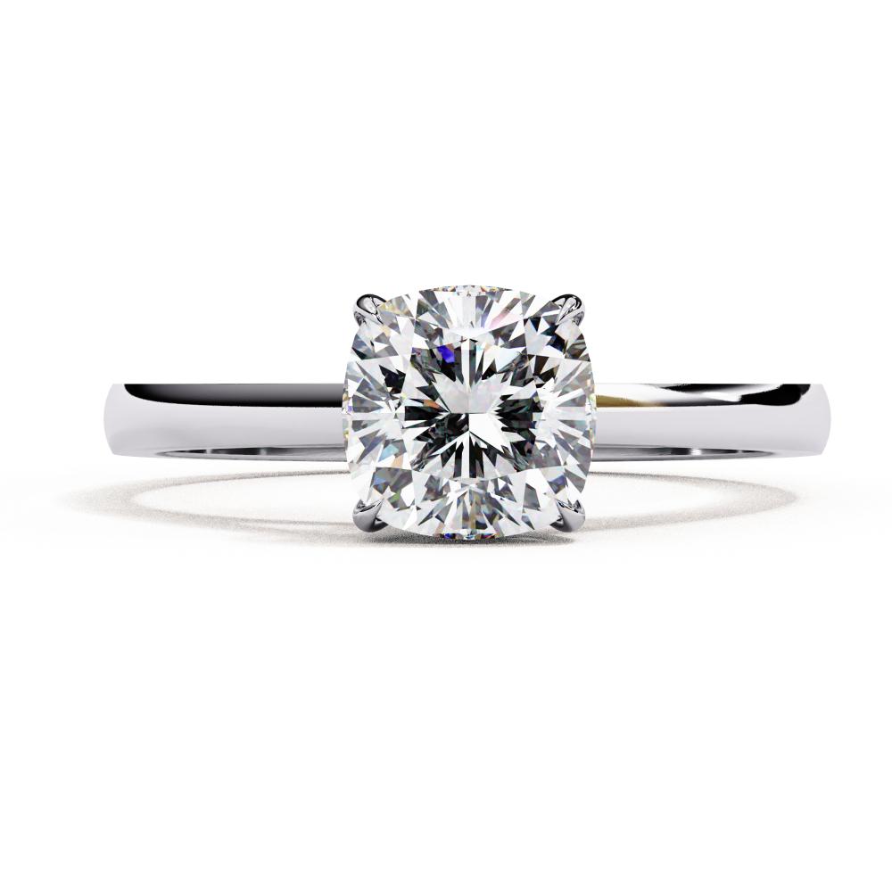 The Amy Cushion Solitaire Cathedral Engagement Ring