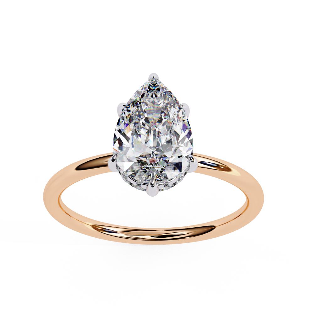 The Toney Pear Hidden Halo Engagement Ring