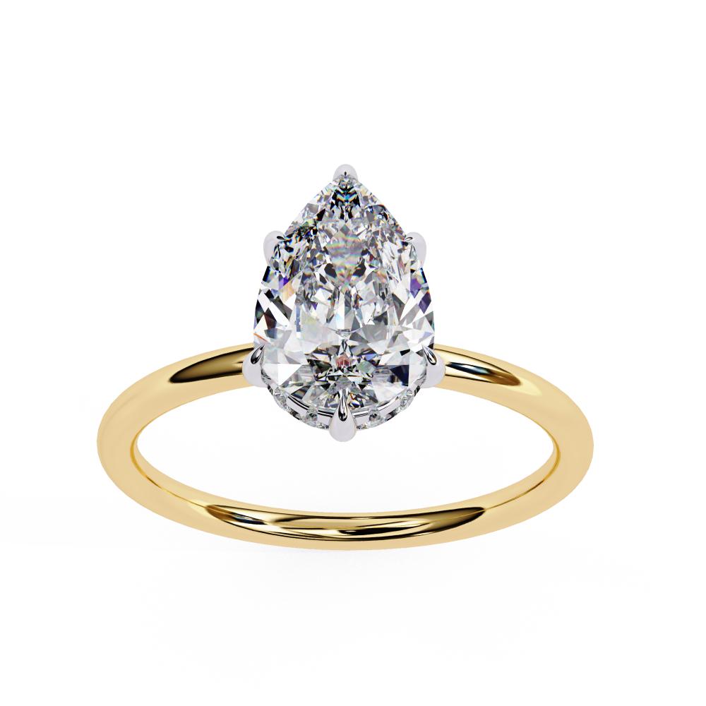 The Toney Pear Hidden Halo Engagement Ring