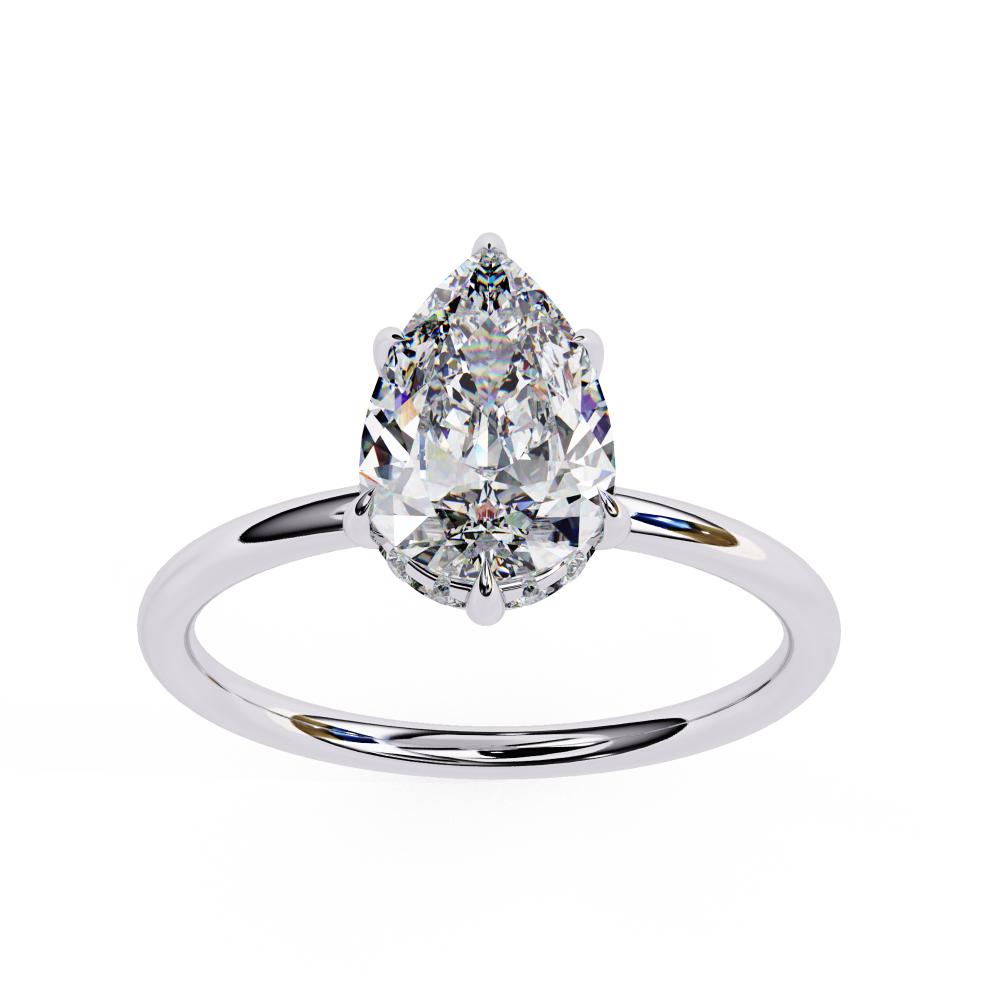 The Toney Pear Hidden Halo Engagement Ring