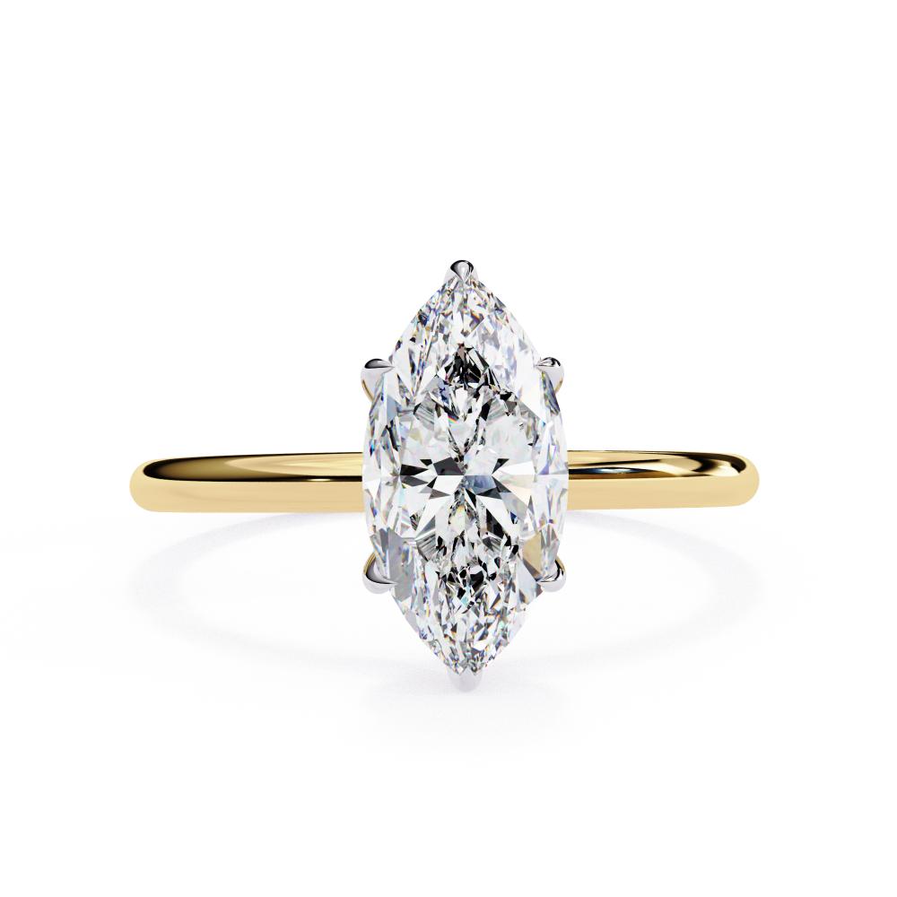 The Toney Marquise Hidden Halo Engagement Ring