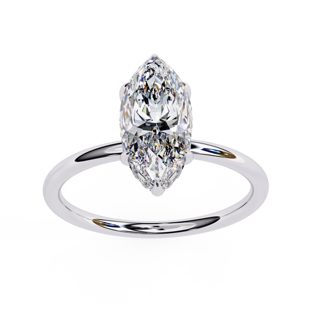 The Toney Marquise Hidden Halo Engagement Ring