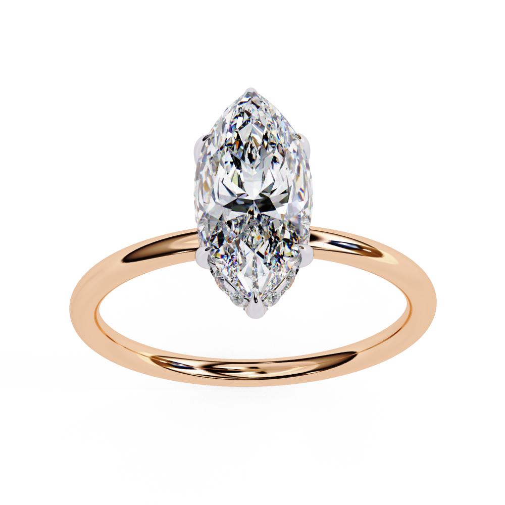 The Toney Marquise Hidden Halo Engagement Ring