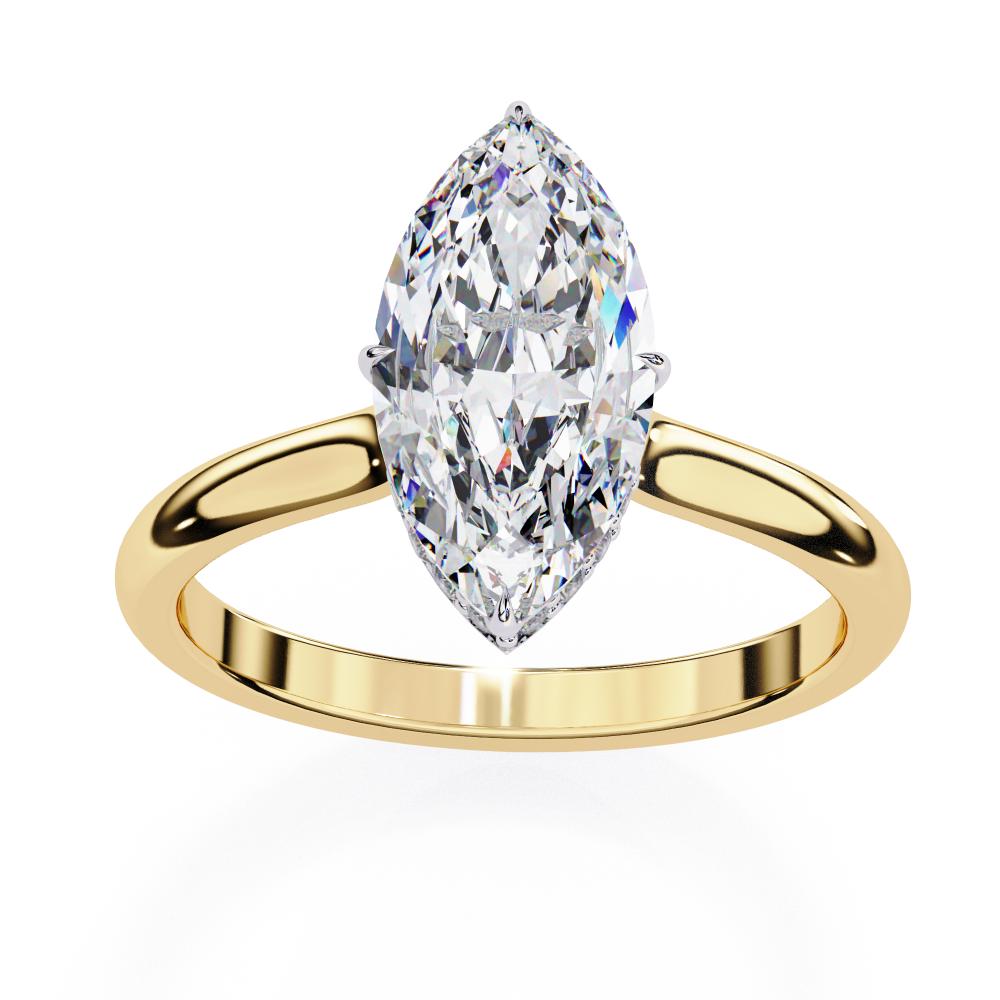 The Mindy Marquise Petite Pave Hidden Halo Engagement Ring