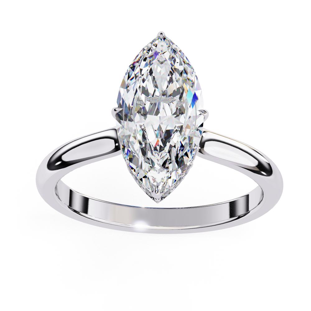 The Mindy Marquise Petite Pave Hidden Halo Engagement Ring