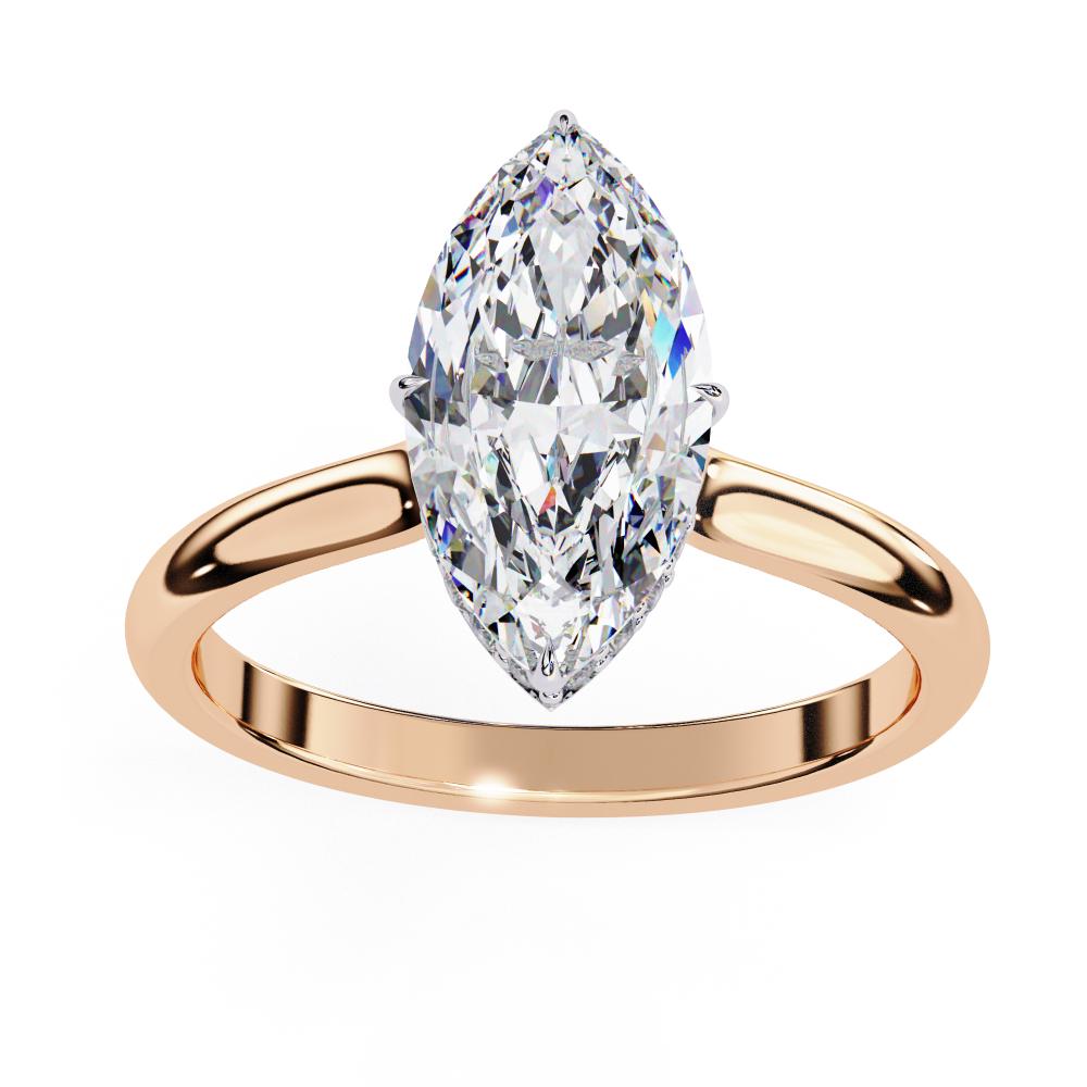 The Mindy Marquise Petite Pave Hidden Halo Engagement Ring