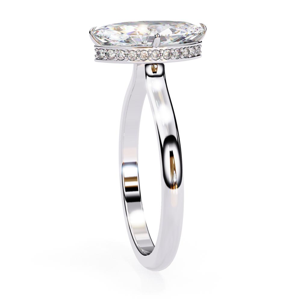 The Mindy Marquise Petite Pave Hidden Halo Engagement Ring