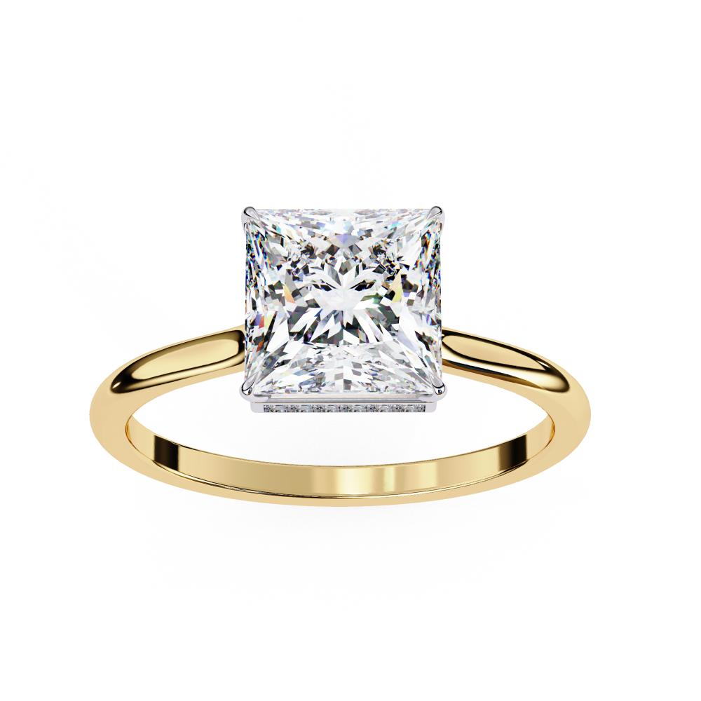 The Mindy Princess Petite Pave Hidden Halo Engagement Ring