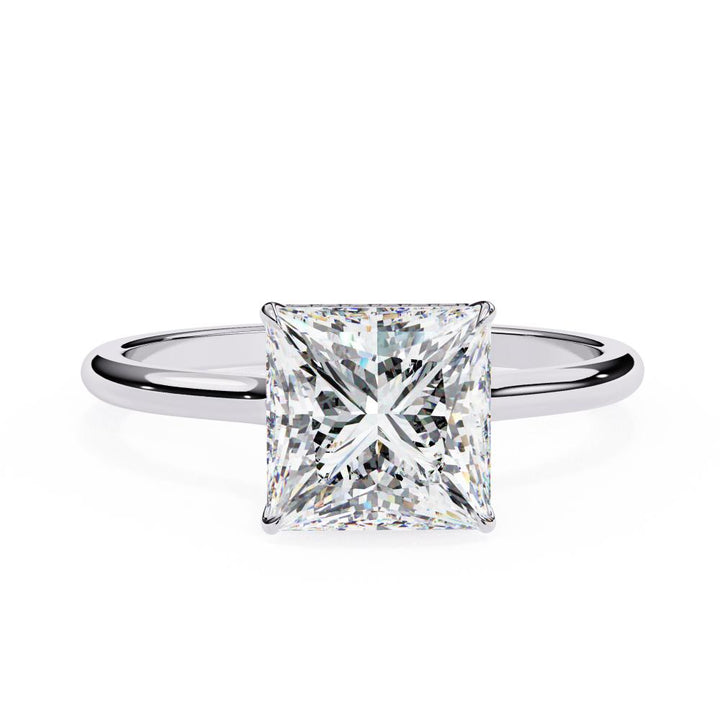 The Mindy Princess Petite Pave Hidden Halo Engagement Ring