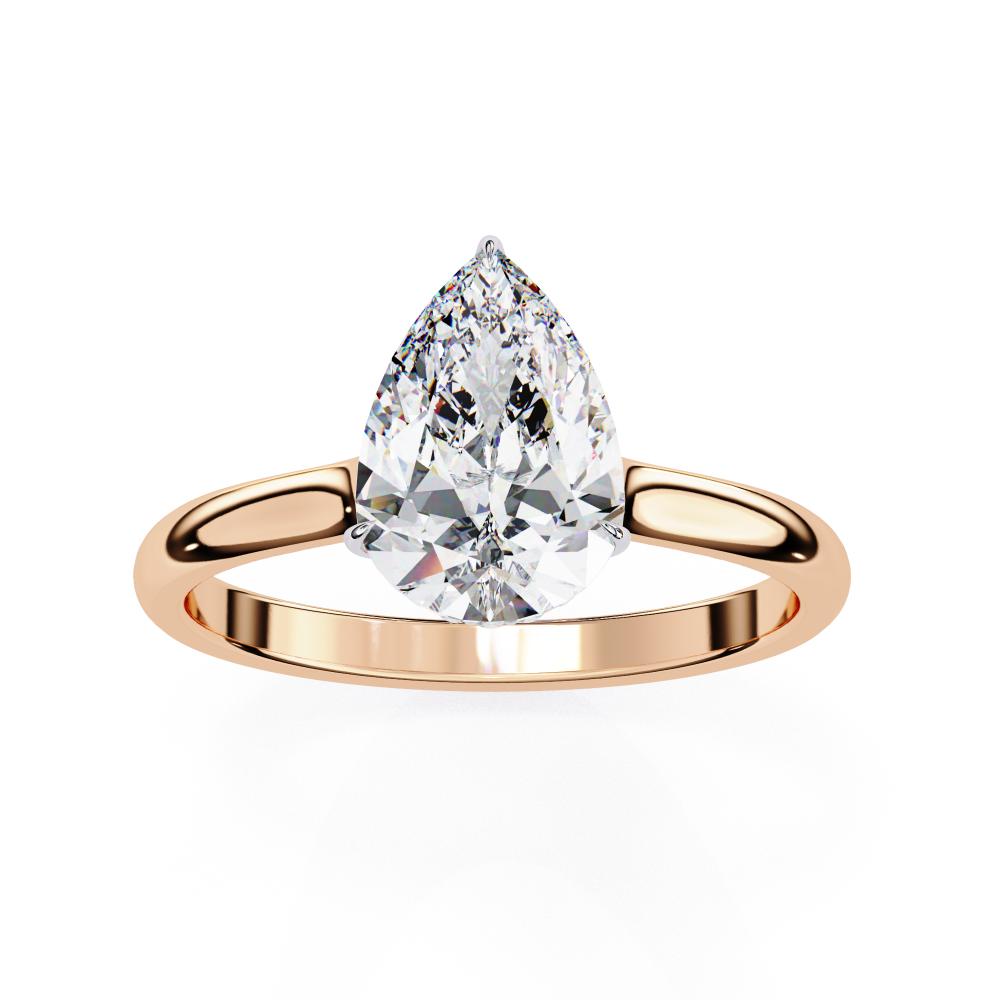 The Mindy Pear Petite Pave Hidden Halo Engagement Ring