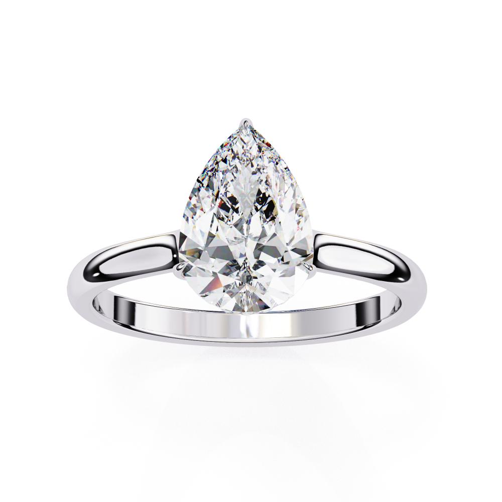 The Mindy Pear Petite Pave Hidden Halo Engagement Ring