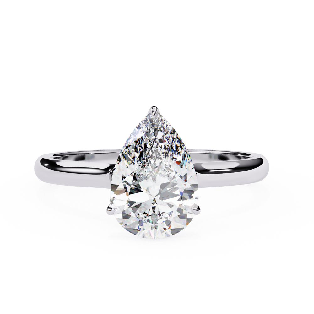 The Mindy Pear Petite Pave Hidden Halo Engagement Ring