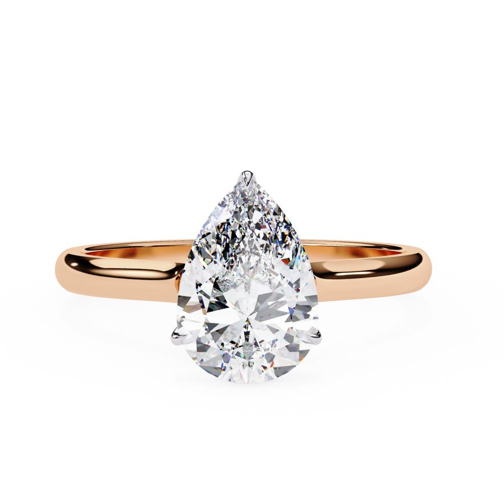 The Mindy Pear Petite Pave Hidden Halo Engagement Ring