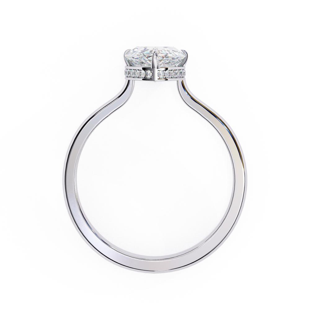 The Mindy Pear Petite Pave Hidden Halo Engagement Ring