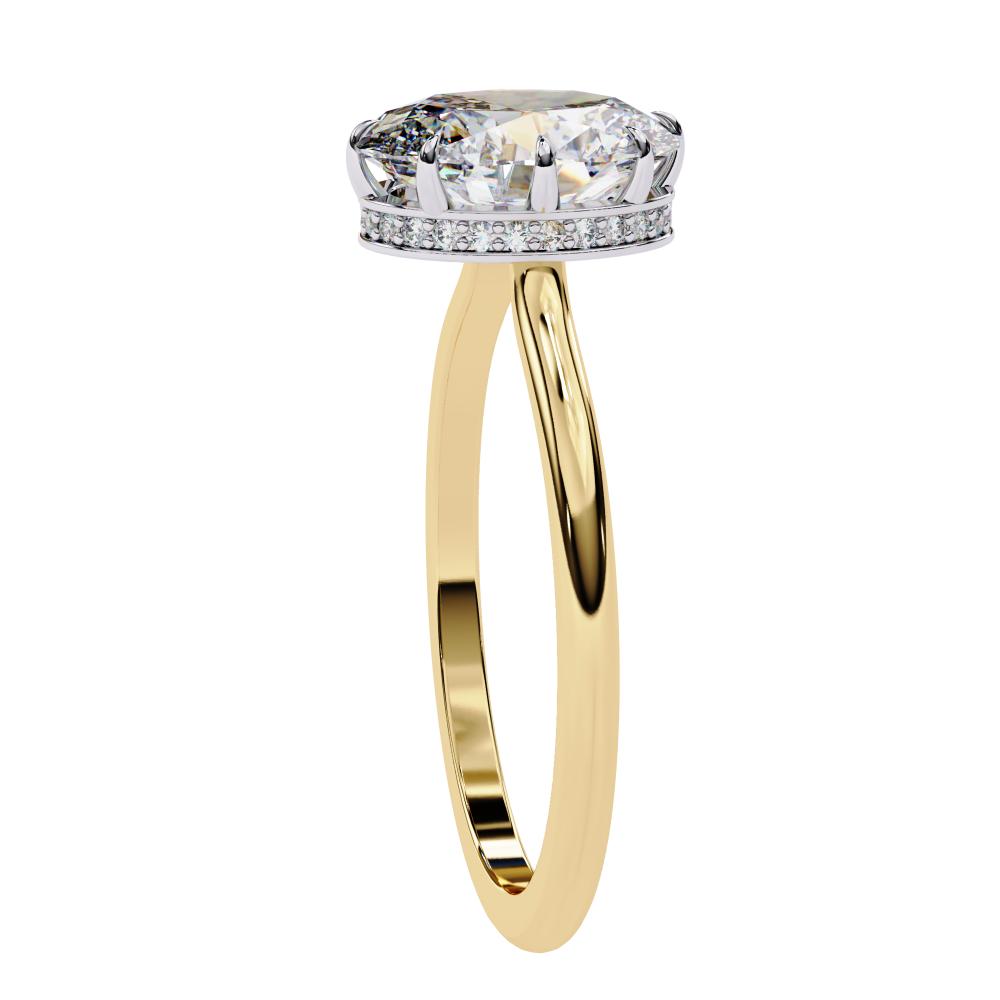 The Mindy Oval Petite Pave Hidden Halo Engagement Ring