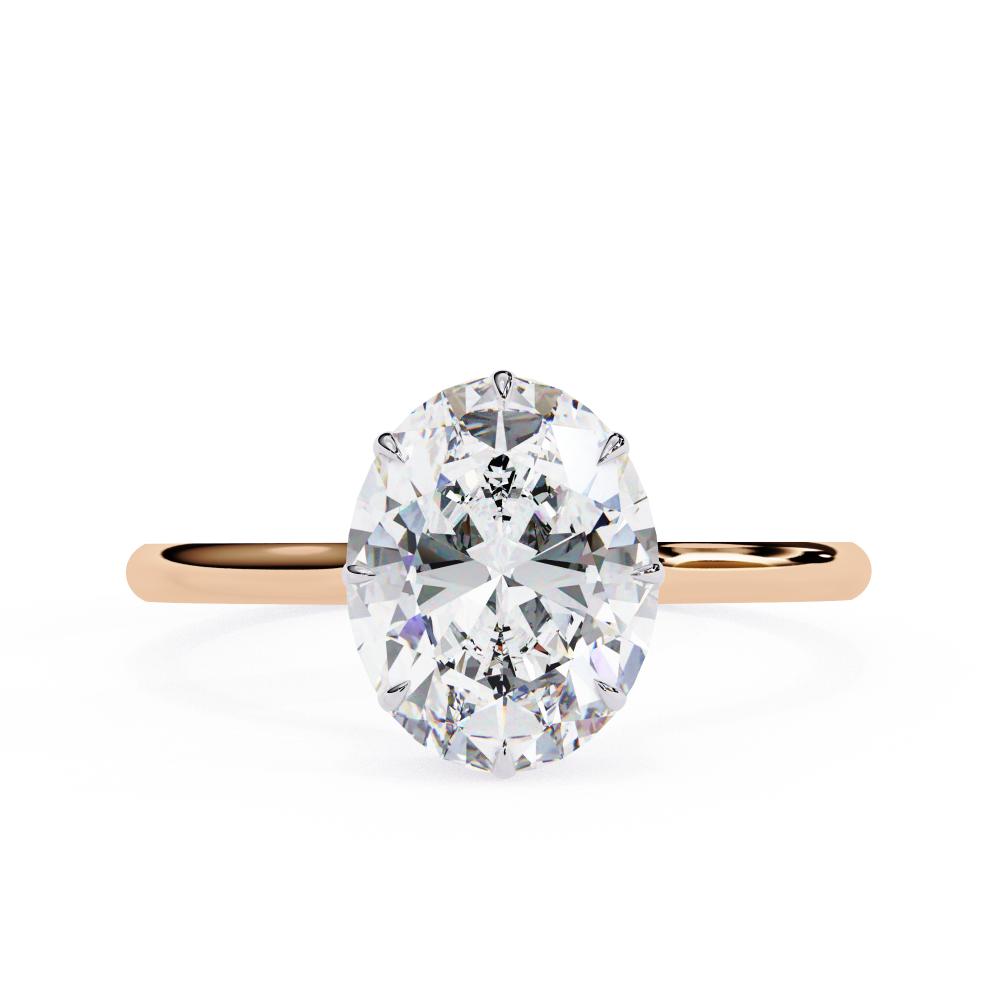 The Mindy Oval Petite Pave Hidden Halo Engagement Ring