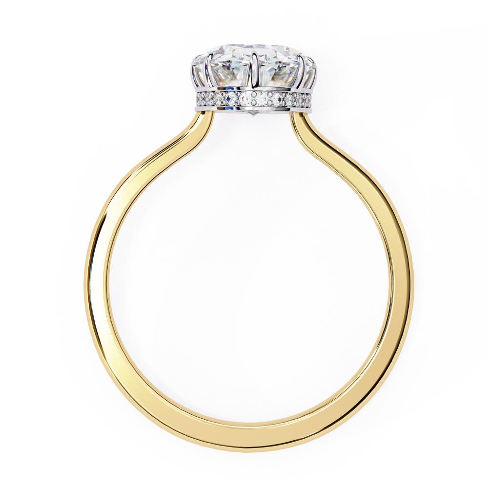 The Mindy Oval Petite Pave Hidden Halo Engagement Ring