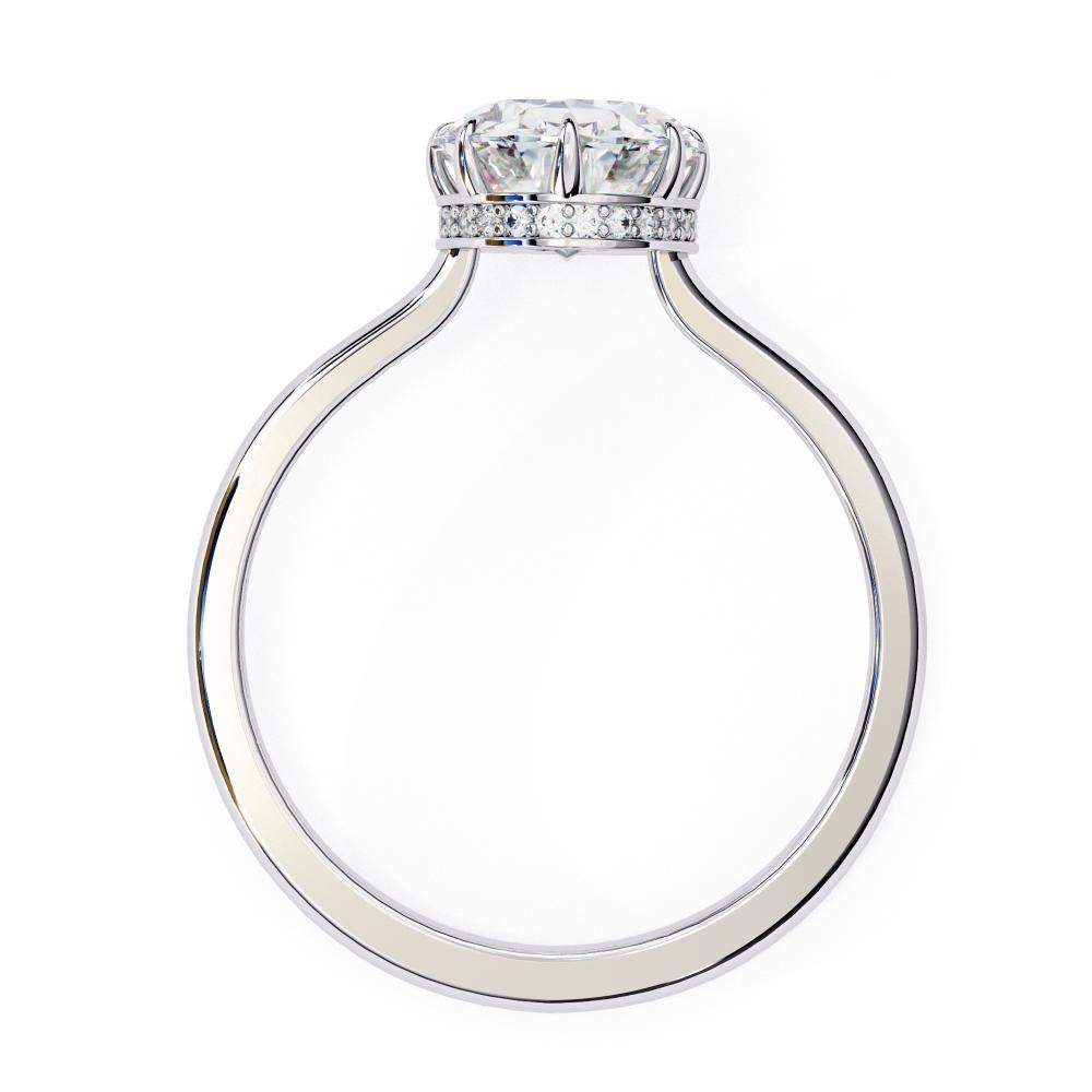 The Mindy Oval Petite Pave Hidden Halo Engagement Ring