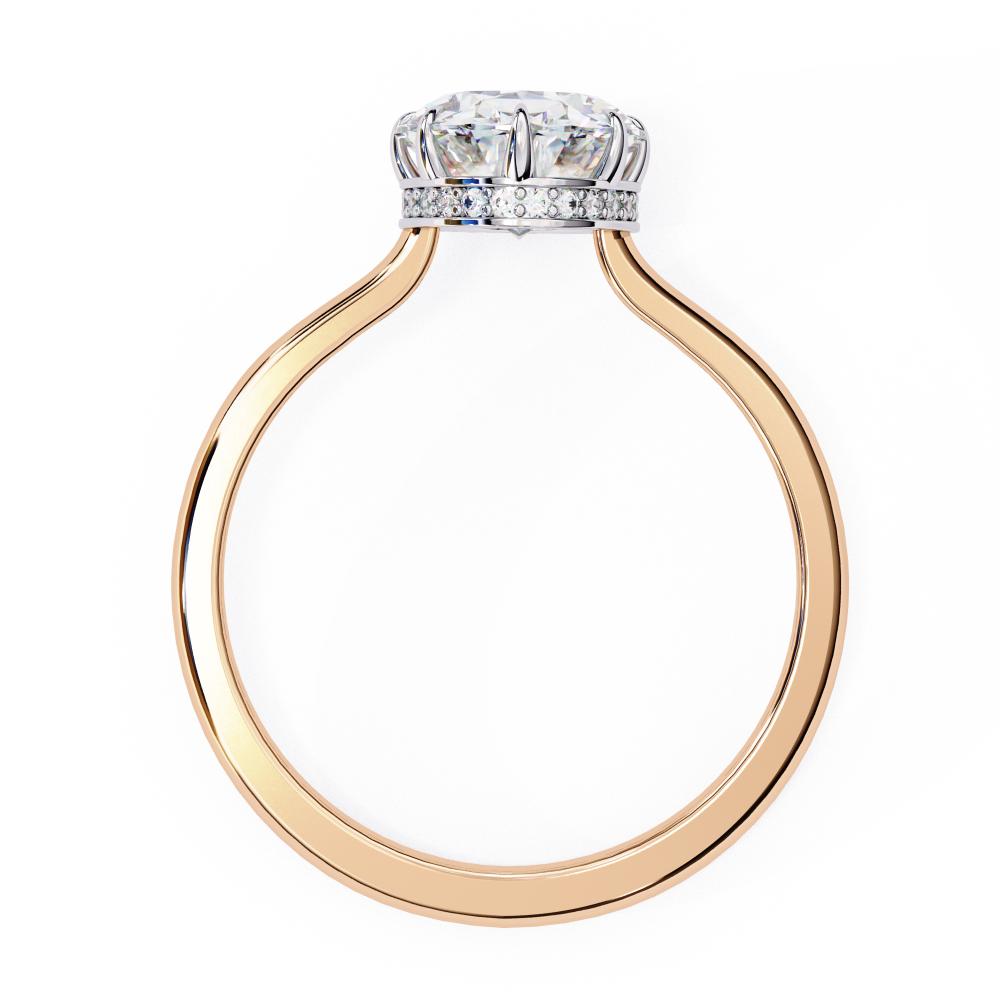 The Mindy Oval Petite Pave Hidden Halo Engagement Ring
