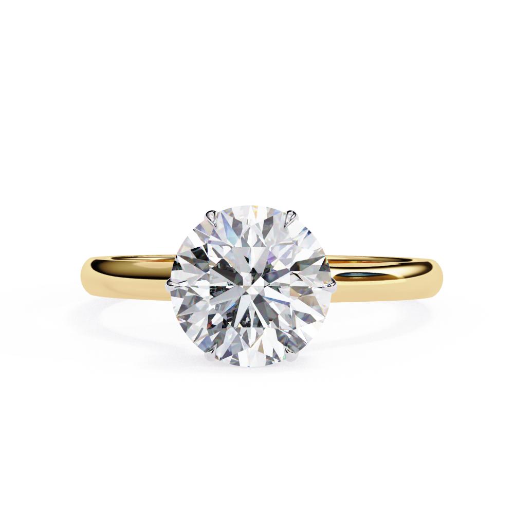 The Mindy Petite Pave Round Hidden Halo Engagement Ring