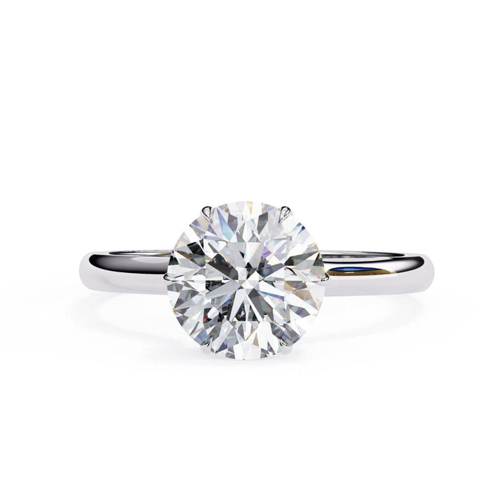 The Mindy Petite Pave Round Hidden Halo Engagement Ring