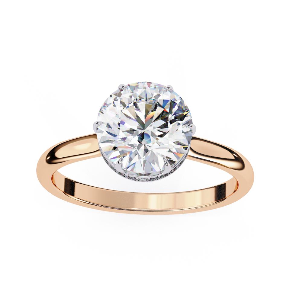 The Mindy Petite Pave Round Hidden Halo Engagement Ring