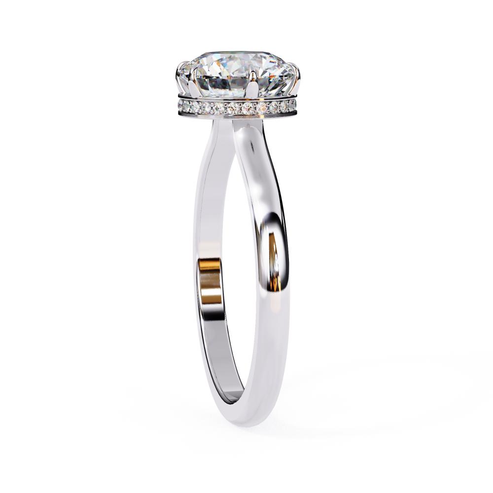 The Mindy Petite Pave Round Hidden Halo Engagement Ring