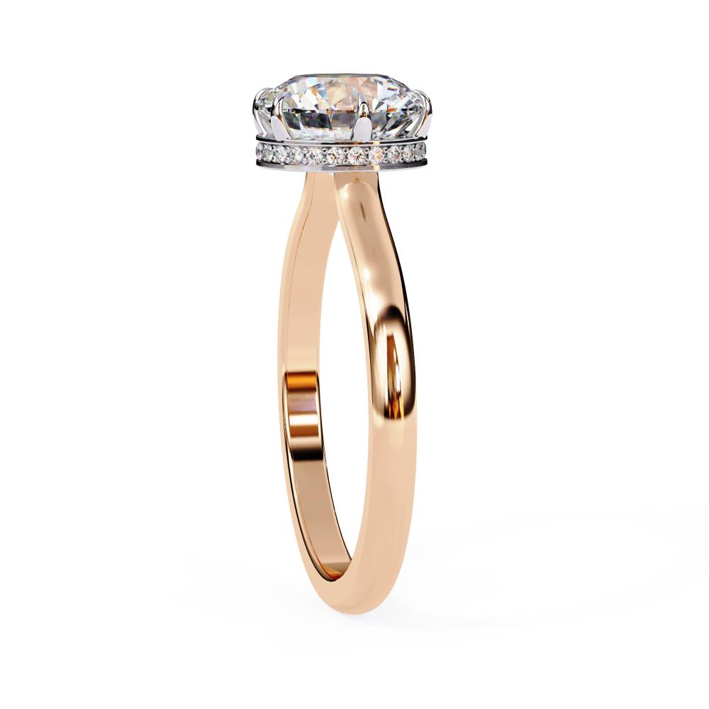 The Mindy Petite Pave Round Hidden Halo Engagement Ring