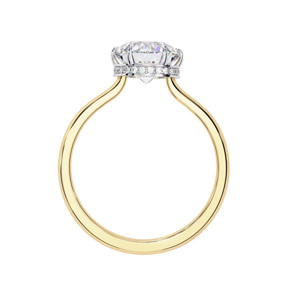 The Mindy Petite Pave Round Hidden Halo Engagement Ring