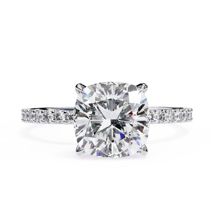 The Erica Cushion Mystic Secret Halo Engagement Ring